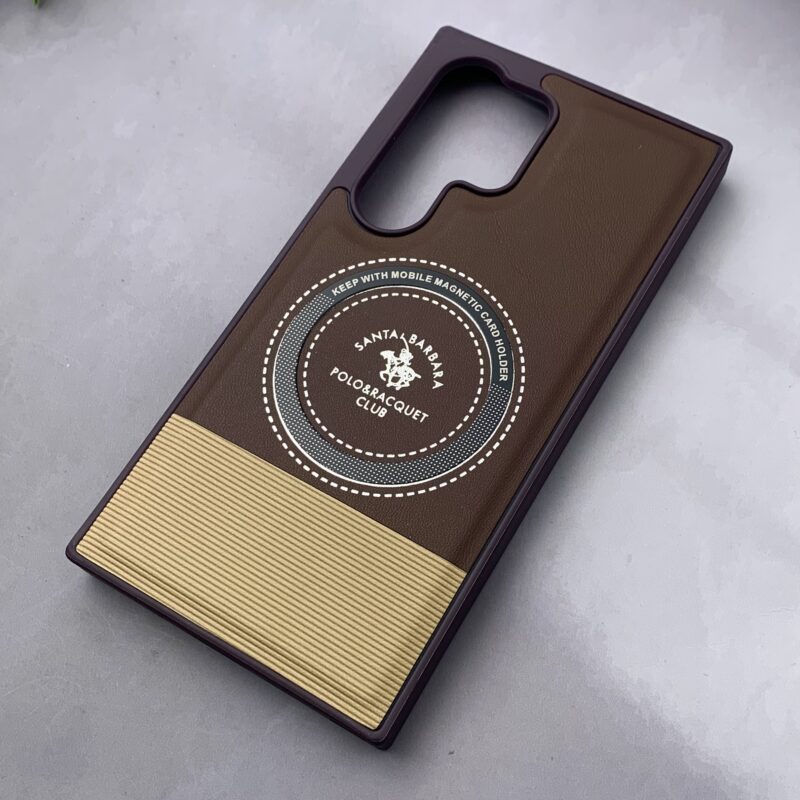 قاب گوشی Galaxy S24 Ultra سامسونگ اورجینال چرمی مگ سیف Polo Santa Barbara رنگ قهوه ای کد 71076 - Image 2