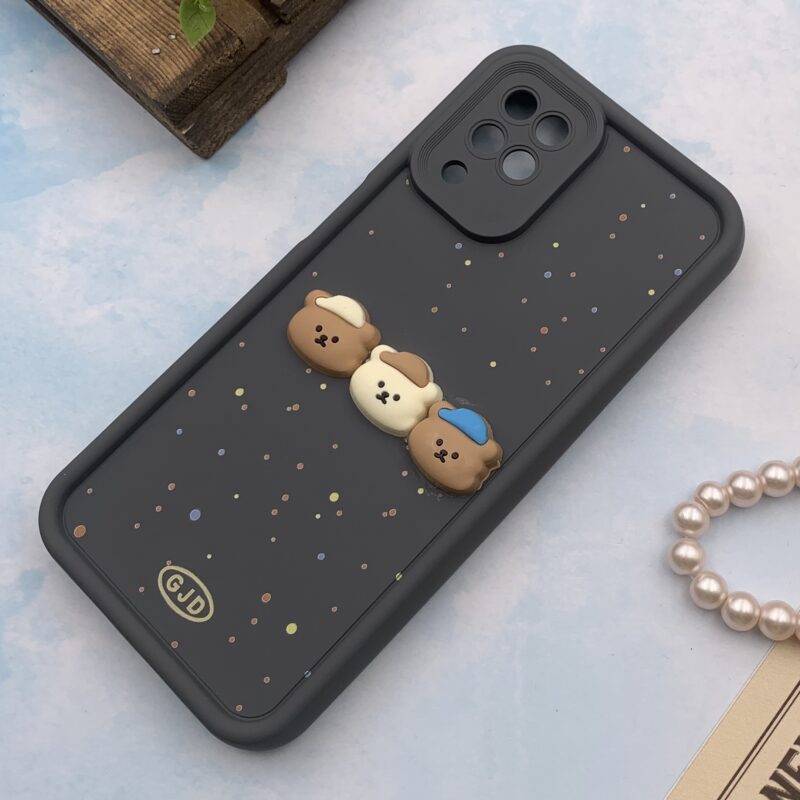 قاب گوشی Galaxy A12 / Galaxy M12 سامسونگ GJD اورجینال Solid Case سیلیکونی عروسکی برجسته محافظ لنز دار طرح خرس نوک مدادی کد 71150 - Image 2