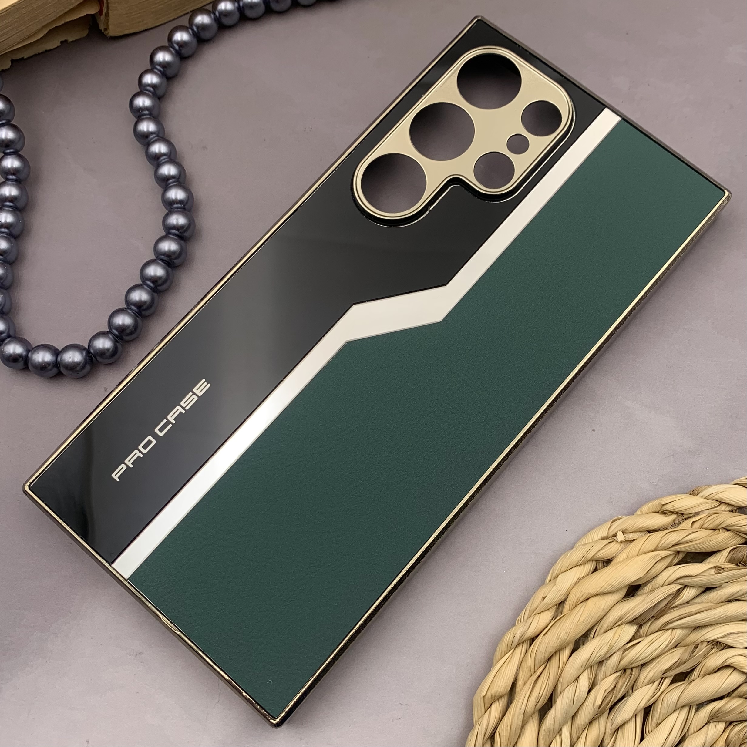 قاب گوشی Galaxy S24 Ultra سامسونگ Pro Case اورجینال آینه ای دو رنگ PVD محافظ لنز دار سبز کد 73253 - Image 2
