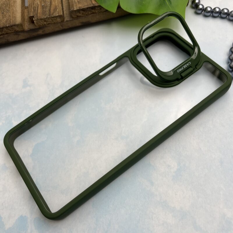 قاب گوشی Galaxy A12 / Galaxy M12 سامسونگ Case Pro اورجینال دور سیلیکونی استندشو شفاف سبز کد 79063 - Image 2