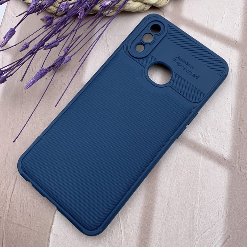 قاب گوشی Galaxy A10S سامسونگ سیلیکونی طرح هاشور Camera Protected محافظ لنز دار سرمه ای کد 79346 - Image 2