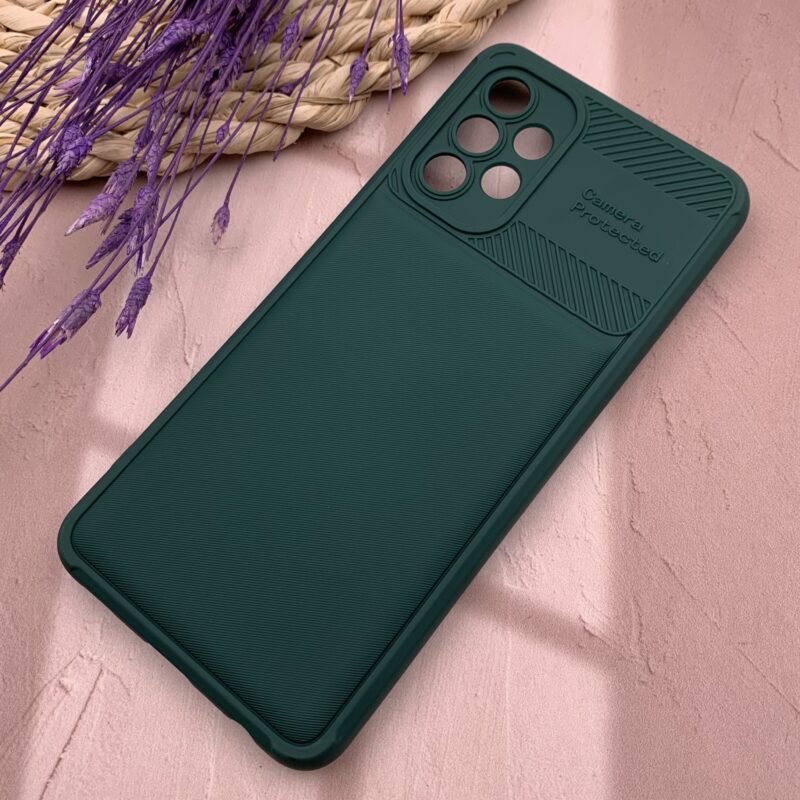 قاب گوشی Galaxy A32 4G سامسونگ سیلیکونی طرح هاشور Camera Protected محافظ لنز دار سبز کد 79801 - Image 2