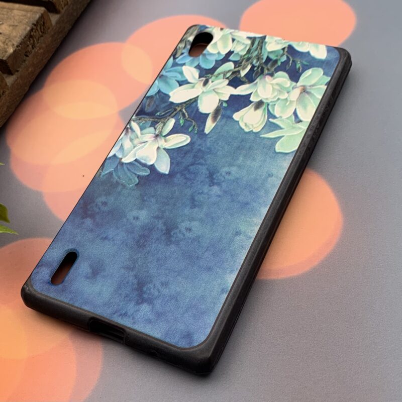 قاب گوشی Huawei P7 هوآوی ژله ای محافظ لنز دار طرح برجسته فانتزی گل کد 85153 - Image 2