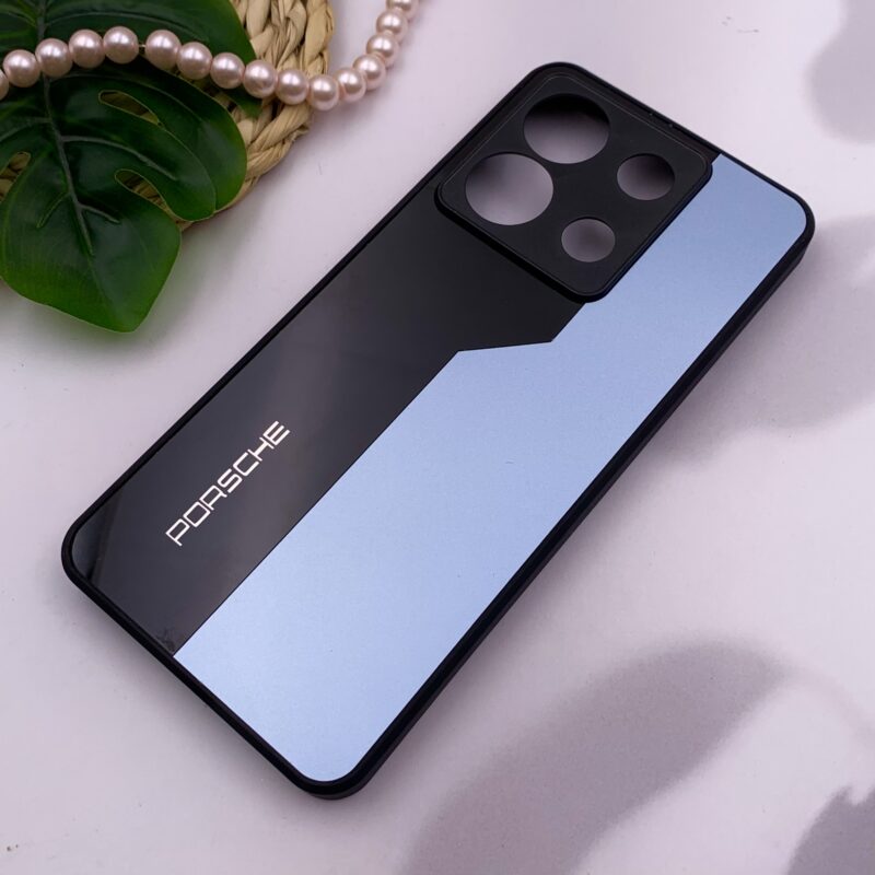 قاب گوشی Redmi Note 13 Pro 5G / Poco X6 شیائومی PVD دور سیلیکونی PORSCHE دو رنگ آبی روشن محافظ لنز دار کد 86089 - Image 2
