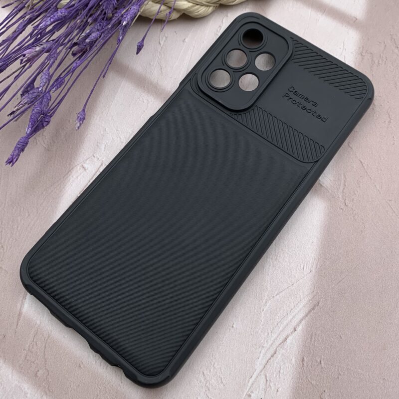 قاب گوشی A23 سامسونگ سیلیکونی طرح هاشور Camera Protected محافظ لنز دار مشکی کد 87709 - Image 2
