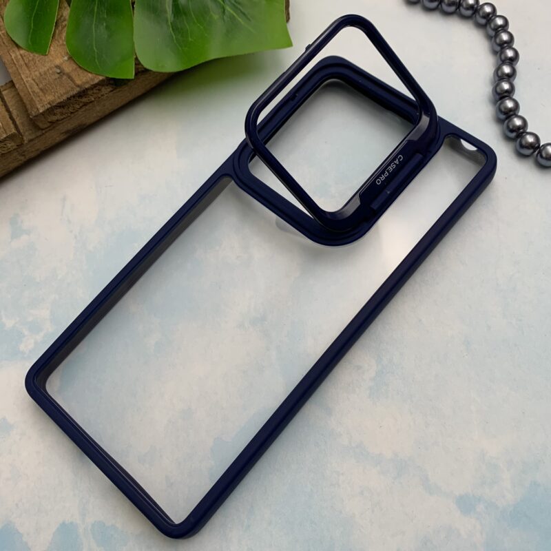 قاب گوشی Redmi Note 13 Pro 4G / Poco M6 Pro 4G شیائومی Case Pro اورجینال دور سیلیکونی استندشو شفاف سرمه ای کد 87863 - Image 2