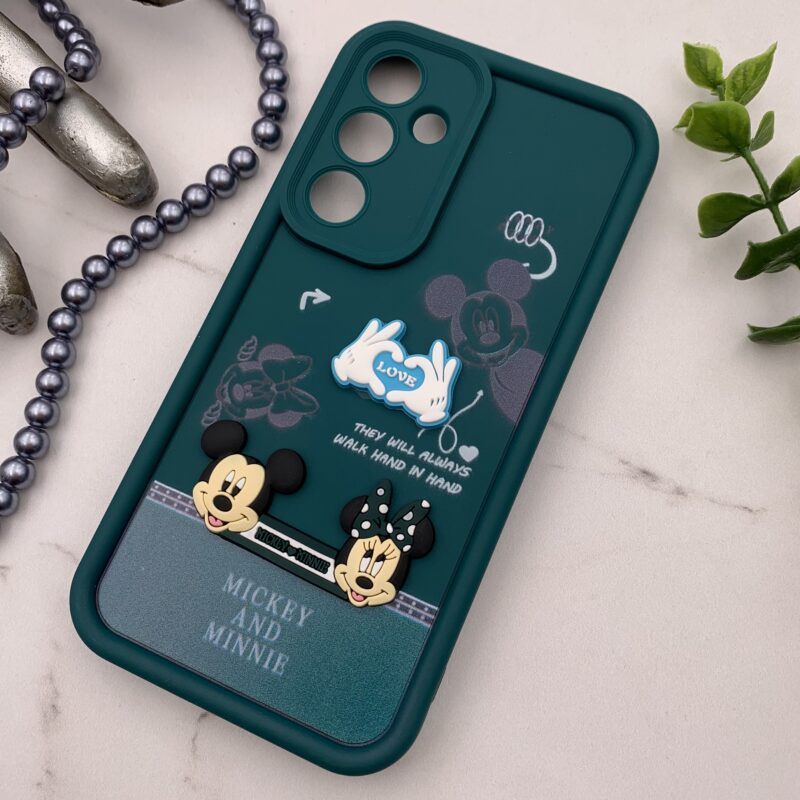 قاب گوشی Galaxy A35 سامسونگ سیلیکونی Solid Case اورجینال میکی موس برجسته سه بعدی محافظ لنز دار سبز کد 88259 - Image 2