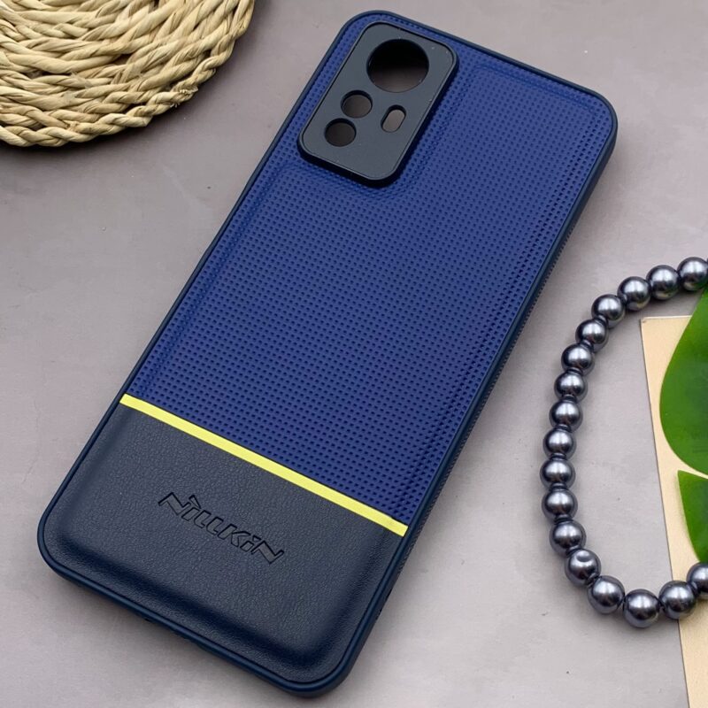 قاب گوشی Redmi Note 12S شیائومی چرمی Nillkin سوزنی دور سیلیکونی محافظ لنز دار سرمه ای کد 90181 - Image 2
