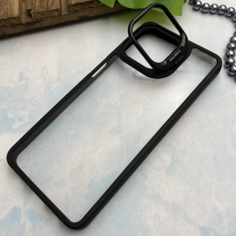 قاب گوشی Galaxy A12 / Galaxy M12 سامسونگ Case Pro اورجینال دور سیلیکونی استندشو شفاف مشکی کد 91849 - Image 2