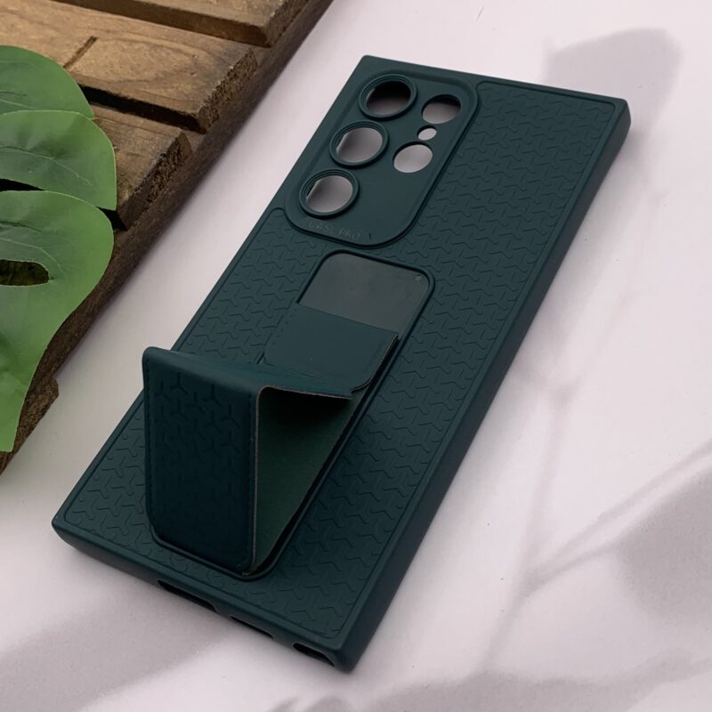قاب گوشی Galaxy S24 Ultra سامسونگ New Case Pro سیلیکونی استندشو مگنتی محافظ لنز دار سبز کد 94184 - Image 2