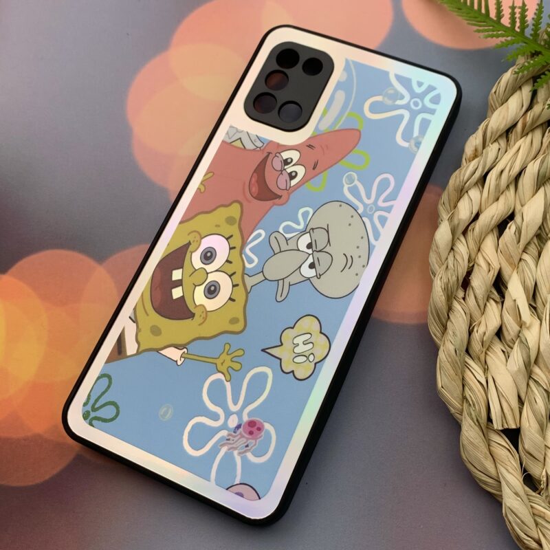 قاب گوشی Galaxy A31 سامسونگ هولوگرامی PVD دور سیلیکونی محافظ لنز دار طرح خانواده باب اسفنجی و پاتریک کد 94284 - Image 2