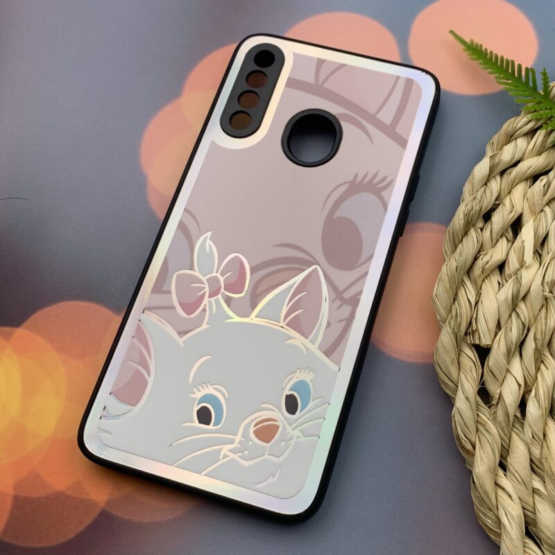 قاب گوشی Galaxy A20S سامسونگ هولوگرامی PVD دور سیلیکونی محافظ لنز دار طرح گربه کد 98395 - Image 2
