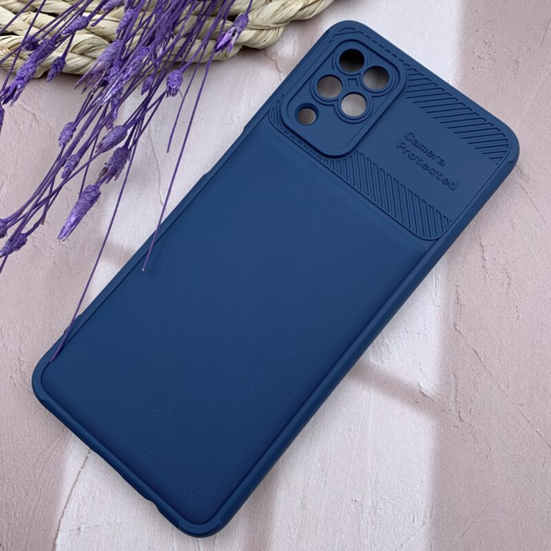 قاب گوشی Galaxy A12 / Galaxy M12 سامسونگ سیلیکونی طرح هاشور Camera Protected محافظ لنز دار سرمه ای کد 98436 - Image 2