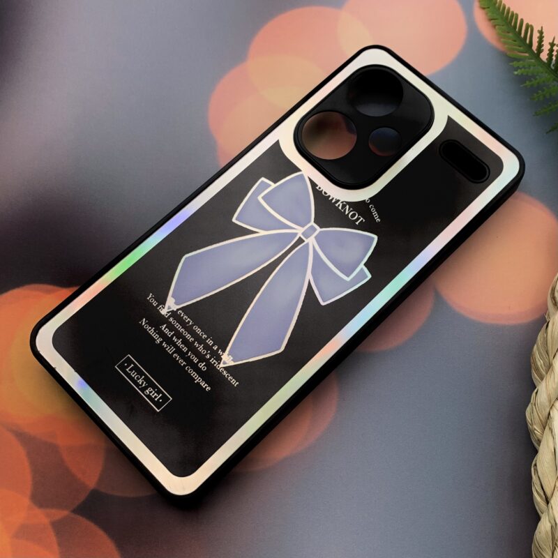 قاب گوشی Redmi Note 13 Pro Plus شیائومی هولوگرامی PVD دور سیلیکونی محافظ لنز دار طرح پاپیونی کد 98704 - Image 2