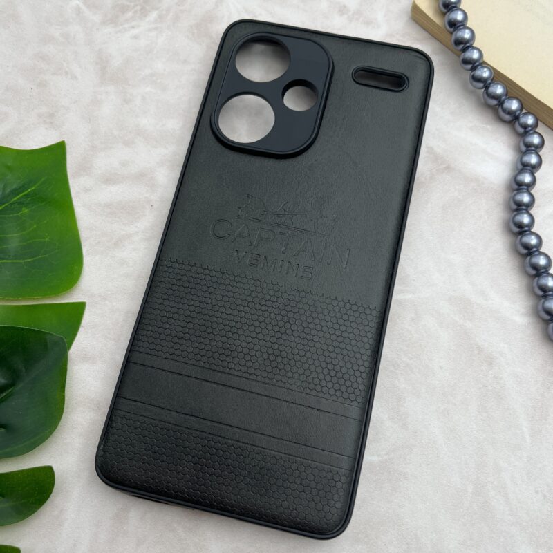 قاب گوشی Redmi Note 13 Pro Plus شیائومی چرمی دور سیلیکونی طرح CAPTAIN محافظ لنز دار مشکی کد 10223 - Image 2