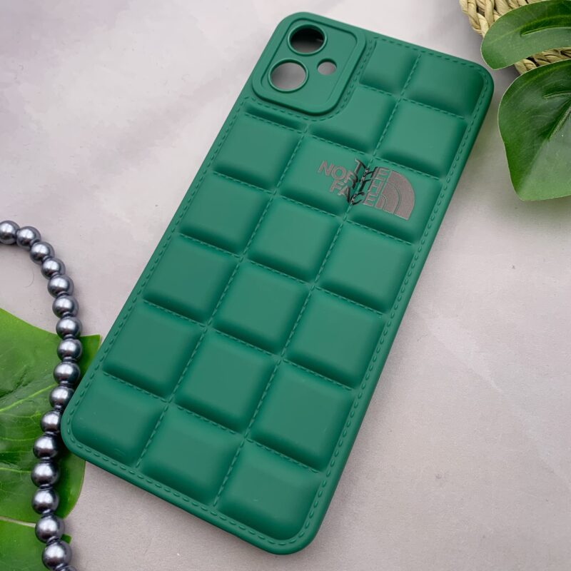 قاب گوشی Galaxy A05 سامسونگ سیلیکونی پافری برجسته Kit Kat طرح The North Face محافظ لنز دار سبز کد 13578 - Image 2