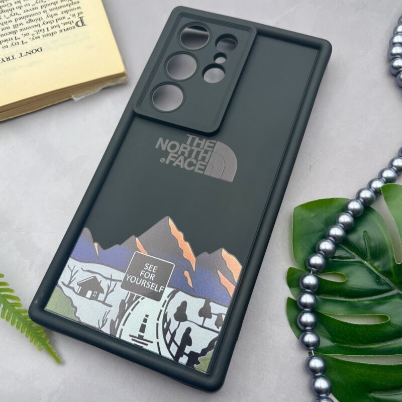 قاب گوشی Galaxy S24 Ultra سامسونگ سیلیکونی Solid Case محافظ لنز دار طرح The North Face مشکی کد 15556 - Image 2