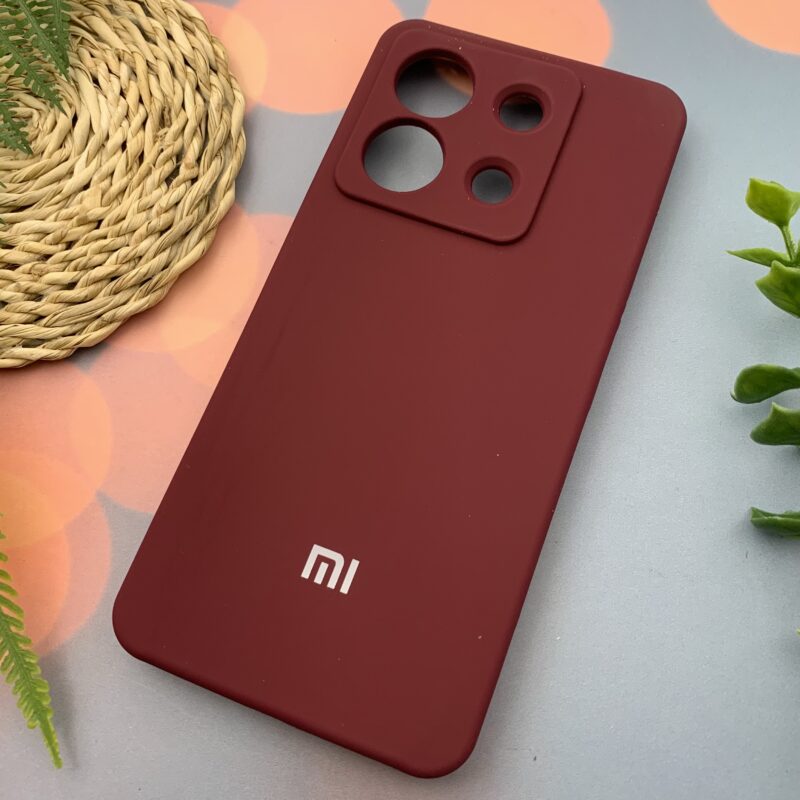 قاب گوشی Redmi Note 13 Pro 5G / Poco X6 شیائومی سیلیکونی پاک کنی اورجینال داخل پارچه ای محافظ لنز دار رنگ زرشکی کد 15714 - Image 2