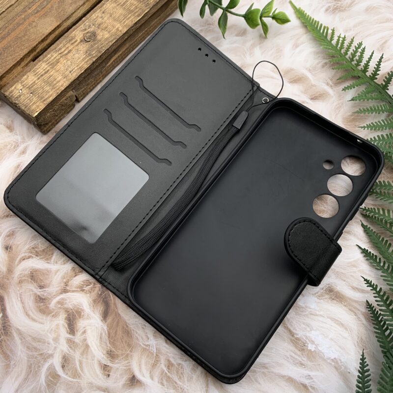 کیف گوشی Galaxy A35 سامسونگ چرم مگنتی جاکارتی بند آویز دار محافظ لنز دار مشکی کد 16502 - Image 2