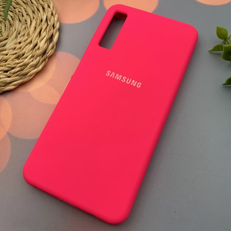 قاب گوشی (Galaxy A7 2018 (A750 سامسونگ سیلیکونی پاک کنی اورجینال داخل پارچه ای رنگ سرخابی کد 16777 - Image 2