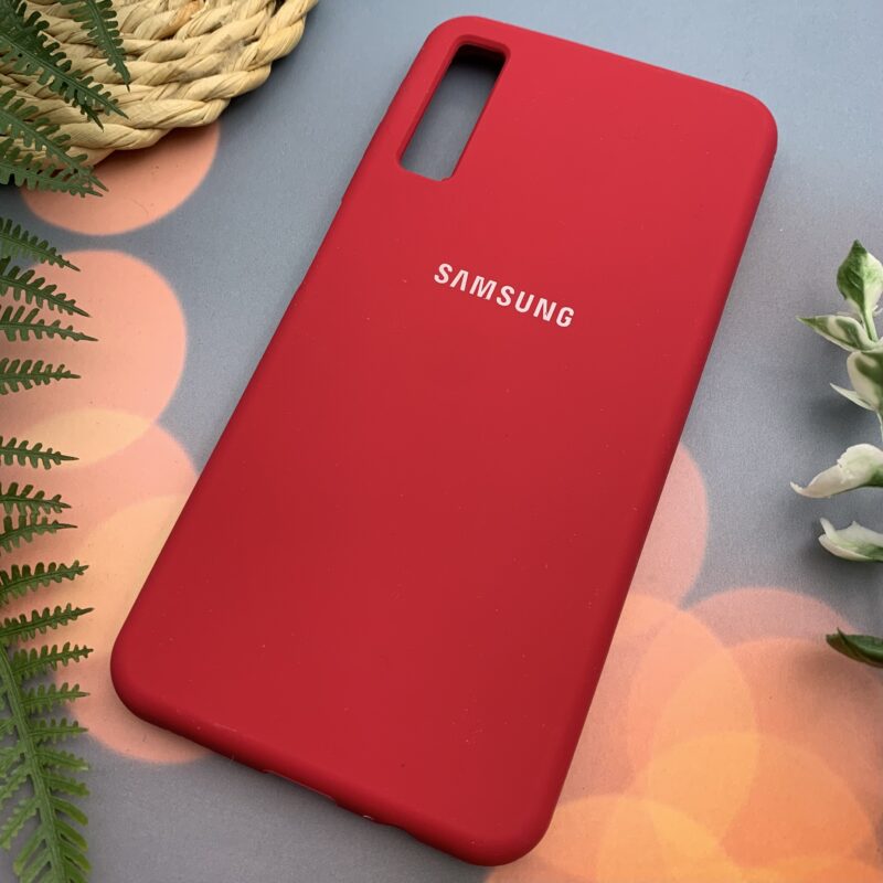قاب گوشی (Galaxy A7 2018 (A750 سامسونگ سیلیکونی پاک کنی اورجینال داخل پارچه ای رنگ آلبالویی کد 17879 - Image 2