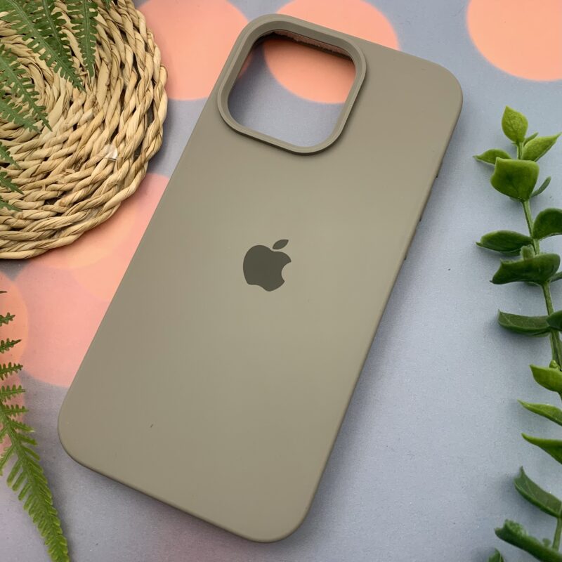 قاب گوشی iPhone 15 Pro Max آیفون سیلیکونی پاک کنی اورجینال داخل پارچه ای رنگ طوسی کد 20249 - Image 2