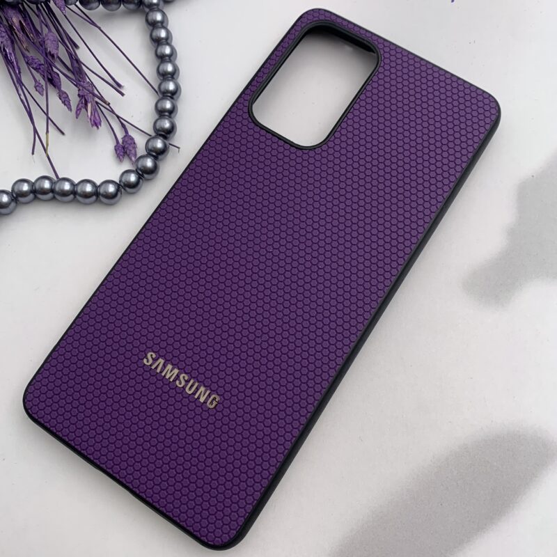 قاب گوشی Galaxy A73 سامسونگ Q Series اولترا کیس اورجینال چرمی لوگو برجسته دور سیلیکونی بنفش کد 21416 - Image 2