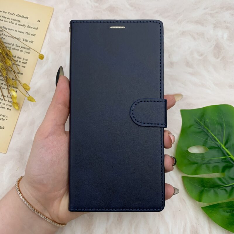 کیف گوشی Galaxy S24 Ultra سامسونگ چرم مگنتی جاکارتی بند آویز دار محافظ لنز دار سرمه ای کد 22770 - Image 3