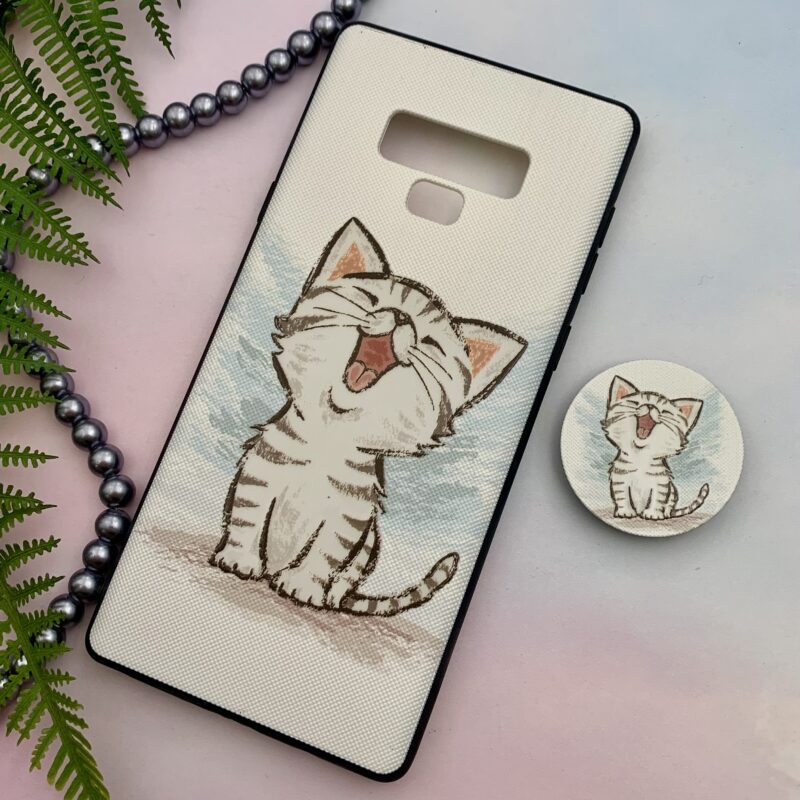 قاب گوشی Galaxy Note 9 سامسونگ فانتزی برجسته سوزنی طرح گربه محافظ لنز دار پاپ سوکت دار کد 24308 - Image 2