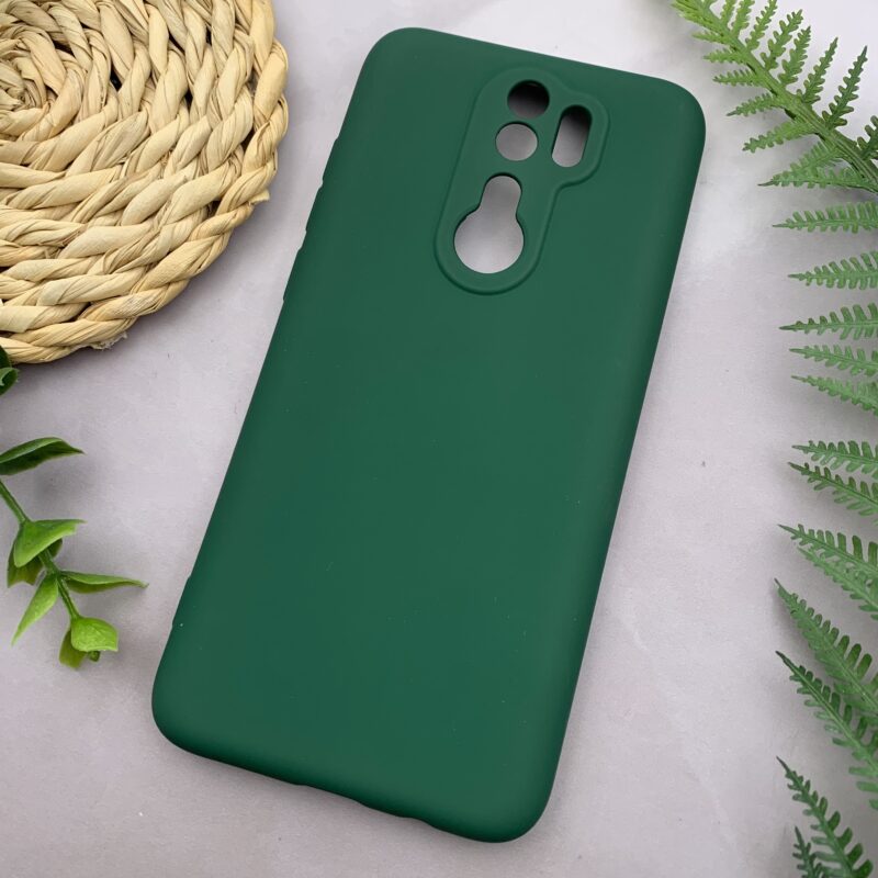 قاب گوشی Redmi Note 8 Pro شیائومی سیلیکونی های کپی طرح ساده سبز تیره محافظ لنز دار کد 27407 - Image 2