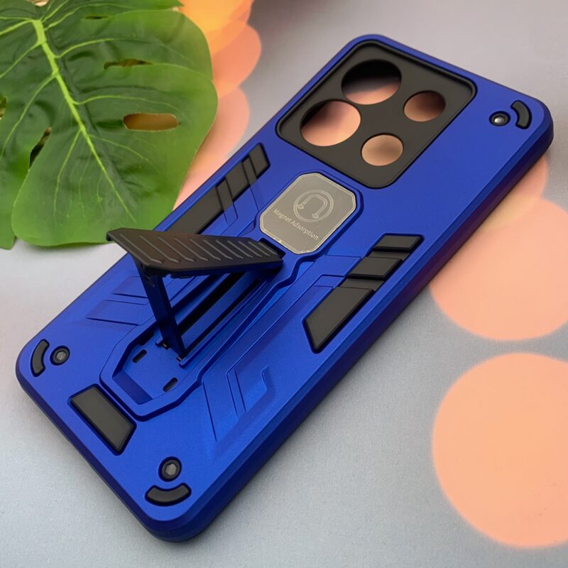 قاب گوشی Redmi Note 13 Pro 5G / Poco X6 شیائومی بتمن ضد ضربه لیزری استند شو محافظ لنز دار آبی کاربنی کد 28613 - Image 2