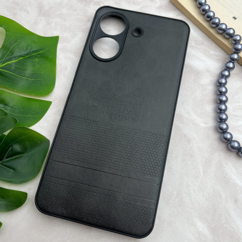 قاب گوشی Redmi 13C / Poco C65 شیائومی چرمی دور سیلیکونی طرح CAPTAIN محافظ لنز دار مشکی کد 31233 - Image 2