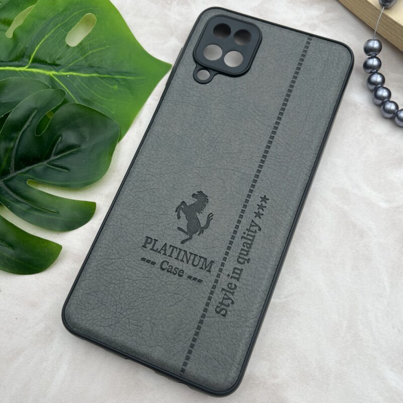 قاب گوشی Galaxy A12 / Galaxy M12 سامسونگ چرمی دور سیلیکونی طرح PLATINUM محافظ لنز دار نوک مدادی کد 31671 - Image 2