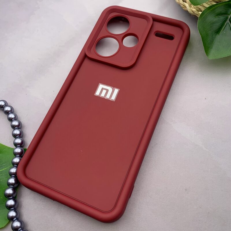 قاب گوشی Redmi Note 13 Pro Plus شیائومی سیلیکونی اورجینال Solid Case لوگو برجسته ضد ضربه محافظ لنز دار زرشکی کد 36647 - Image 2