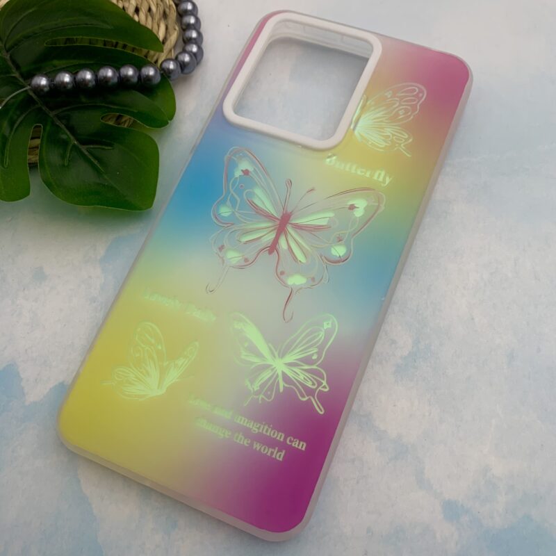 قاب گوشی Redmi 13C / Poco C65 شیائومی دور سیلیکونی هولوگرامی طرح Butterfly پروانه فانتزی کد 36682 - Image 2
