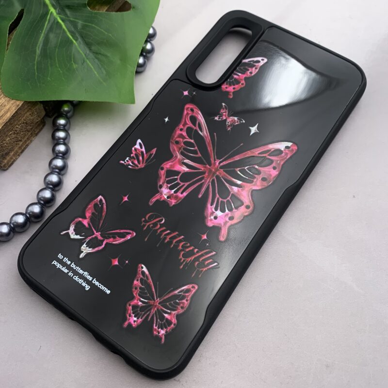 قاب گوشی Galaxy A30S / Galaxy A50S / Galaxy A50 سامسونگ سیلیکونی NIMMY FRIENDS طرح پروانه صورتی مشکی کد 39359 - Image 2