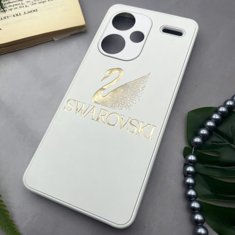 قاب گوشی Redmi Note 13 Pro Plus شیائومی اورجینال دور سیلیکونی اورجینال SWAROVSKI سفید محافظ لنز دار کد 46433 - Image 2