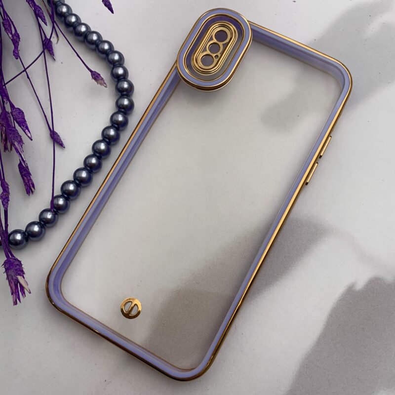 قاب گوشی iPhone X / iPhone XS آیفون الکتروپلیتینگ شفاف ژله ای دور طلایی محافظ لنز دار یاسی کد 47762 - Image 2