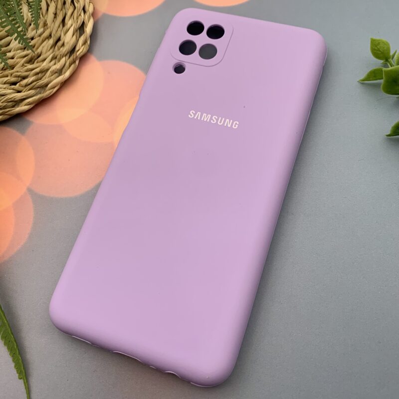 قاب گوشی Galaxy A12 / Galaxy M12 سامسونگ سیلیکونی پاک کنی اورجینال داخل پارچه ای رنگ یاسی کد 47769 - Image 2