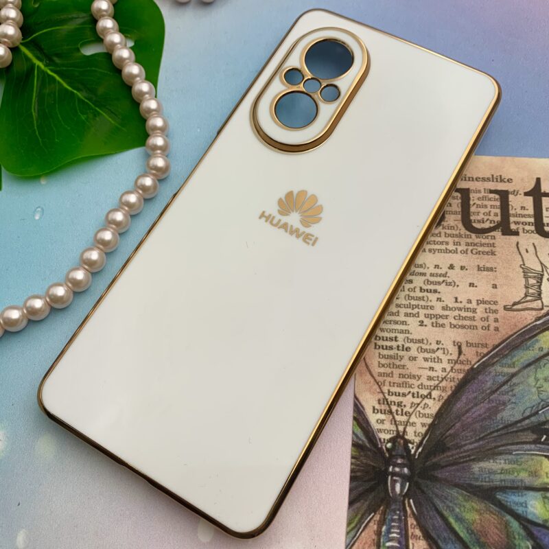 قاب گوشی Huawei Nova 9 SE هوآوی ژله ای مای کیس طرح Gold Line دور طلایی محافظ لنز دار سفید کد 49861 - Image 2