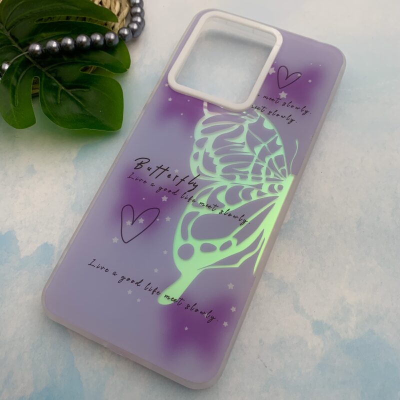 قاب گوشی Redmi 13C / Poco C65 شیائومی دور سیلیکونی هولوگرامی طرح Butterfly پروانه فانتزی کد 52187 - Image 2