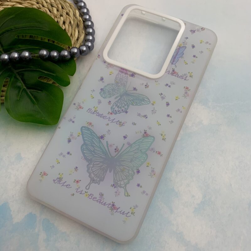قاب گوشی Redmi Note 13 Pro 5G / Poco X6 شیائومی دور سیلیکونی هولوگرامی طرح Butterfly پروانه فانتزی کد 55071 - Image 2