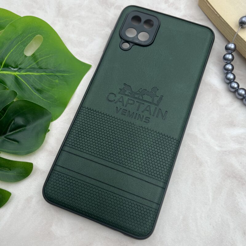 قاب گوشی Galaxy A12 / Galaxy M12 سامسونگ چرمی دور سیلیکونی طرح CAPTAIN محافظ لنز دار سبز کد 64478 - Image 2