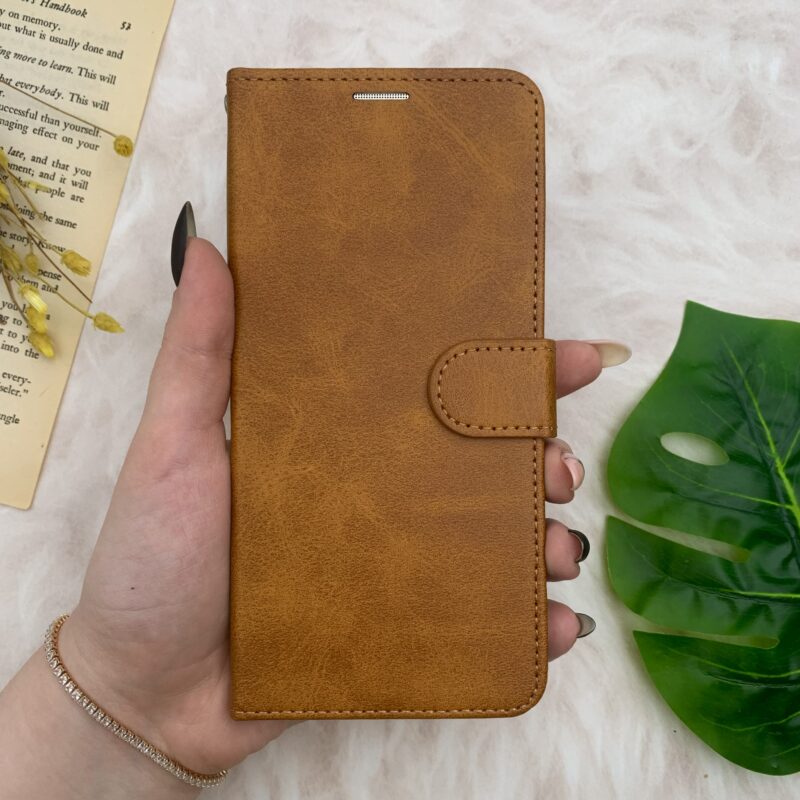 کیف گوشی Galaxy S10 Plus سامسونگ چرم مگنتی جاکارتی بند آویز دار عسلی کد 65832 - Image 3