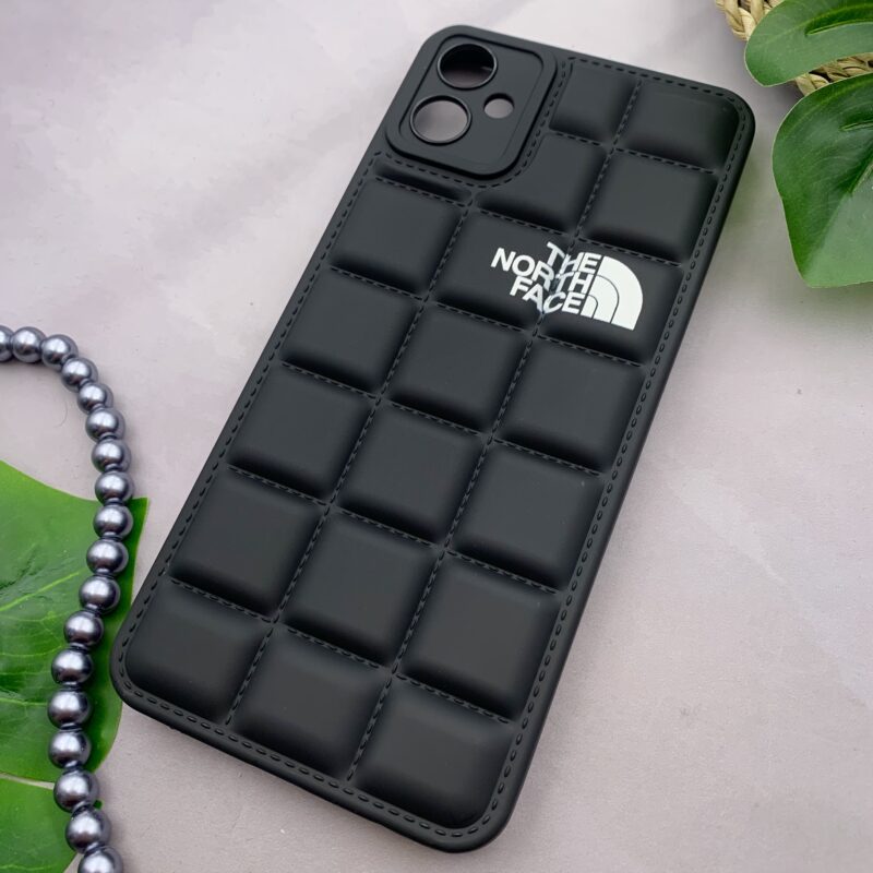 قاب گوشی Galaxy A05 سامسونگ سیلیکونی پافری برجسته Kit Kat طرح The North Face محافظ لنز دار مشکی کد 66758 - Image 2