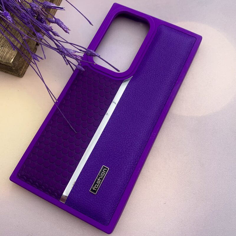 قاب گوشی Galaxy S23 Ultra سامسونگ Fashion چرمی اورجینال دور سیلیکونی اسپرت بنفش کد 67488 - Image 2