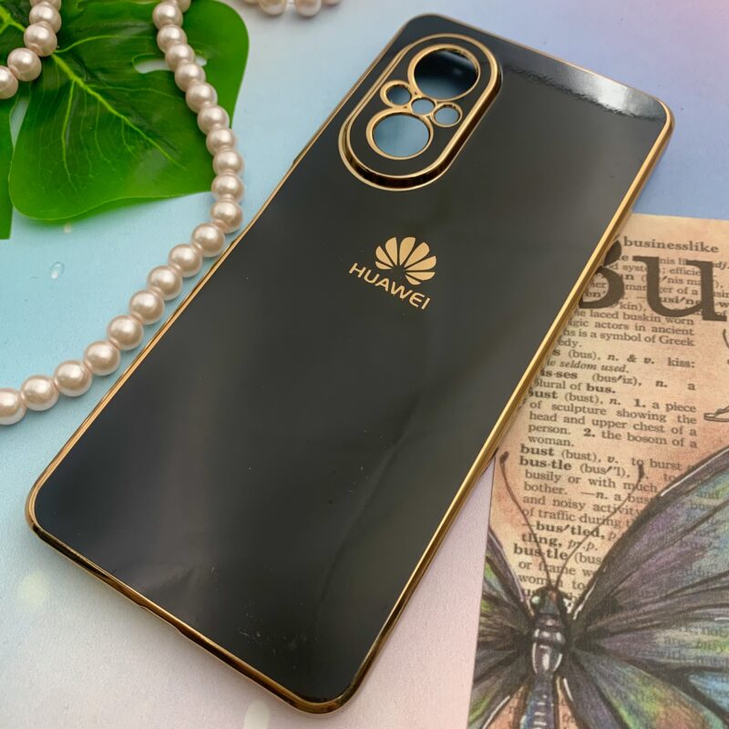 قاب گوشی Huawei Nova 9 SE هوآوی ژله ای مای کیس طرح Gold Line دور طلایی محافظ لنز دار مشکی کد 73737 - Image 2