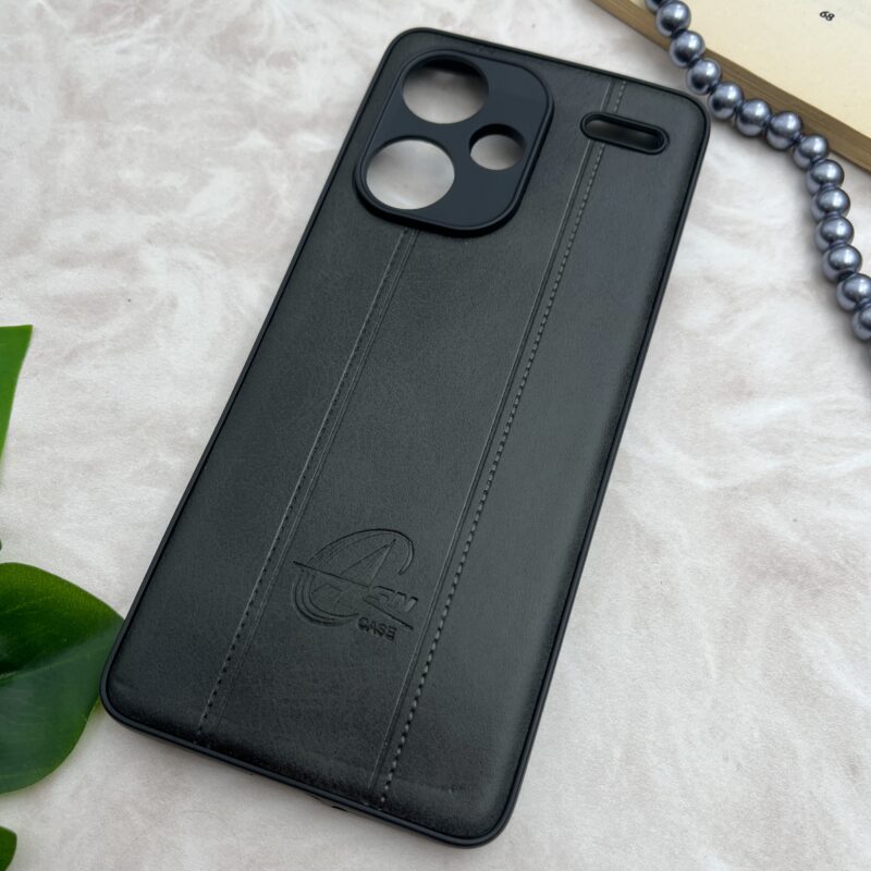 قاب گوشی Redmi Note 13 Pro Plus شیائومی چرمی دور سیلیکونی طرح ASN Case محافظ لنز دار مشکی کد 79597 - Image 2