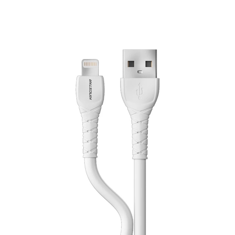 کابل شارژ آیفون Lightning پاوربانک کینگ استار KingStar اورجینال مدل K520i - 25 cm سفید کد 82447 - Image 2