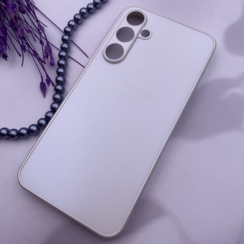 قاب گوشی Galaxy A55 سامسونگ PVD اورجینال دور سیلیکونی محافظ لنزدار رنگ سفید کد 84144 - Image 2